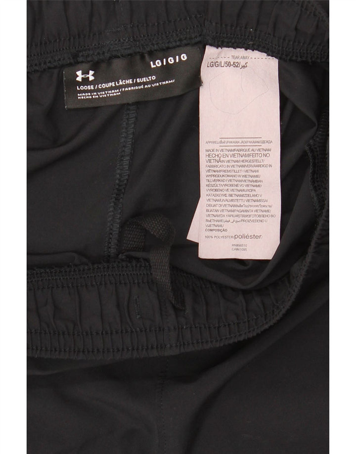 Pantaloncini sportivi Under Armour da uomo con vestibilità ampia e grafica, grandi, in poliestere nero