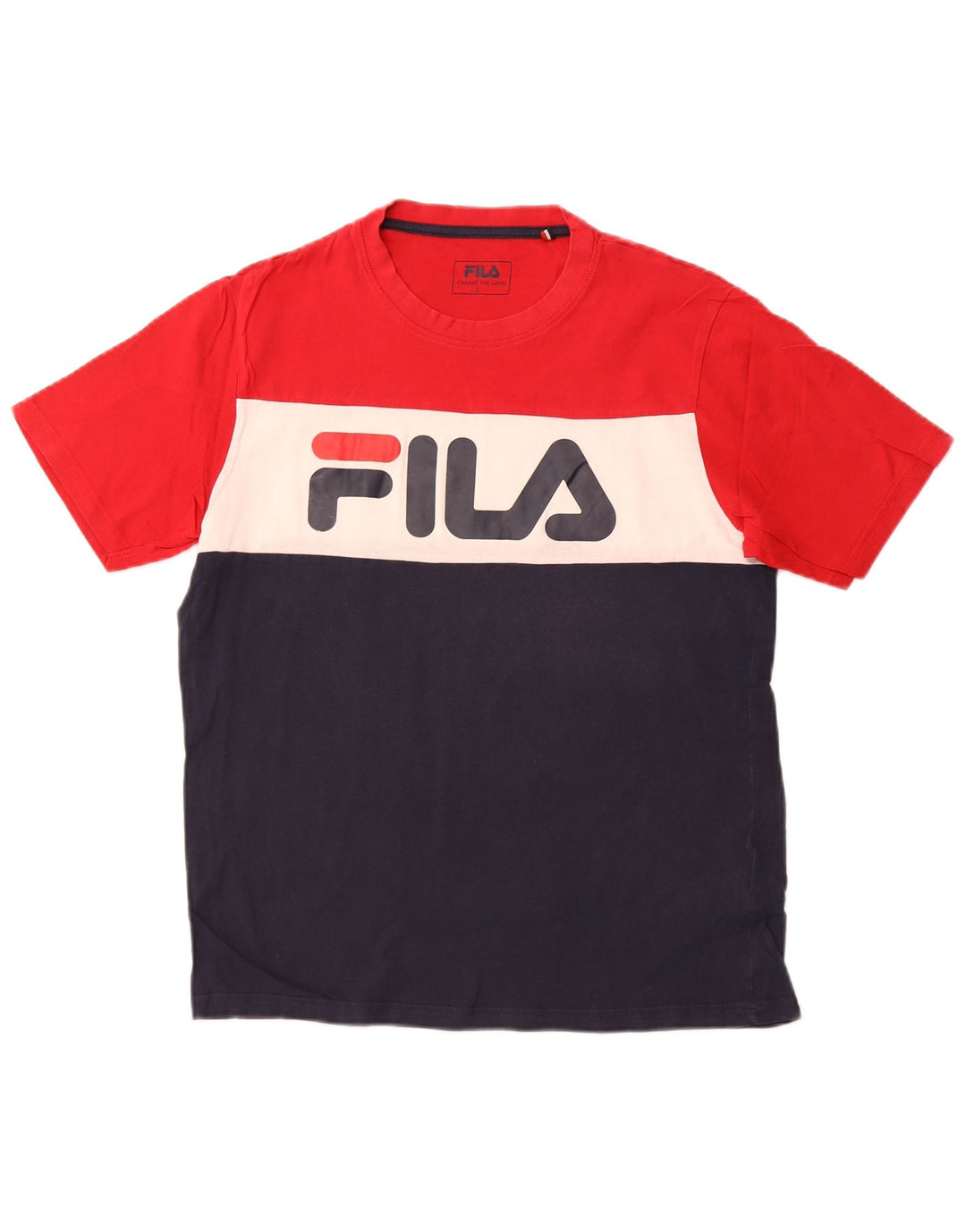 T-shirt grafica da uomo FILA Top grande in cotone color block multicolore