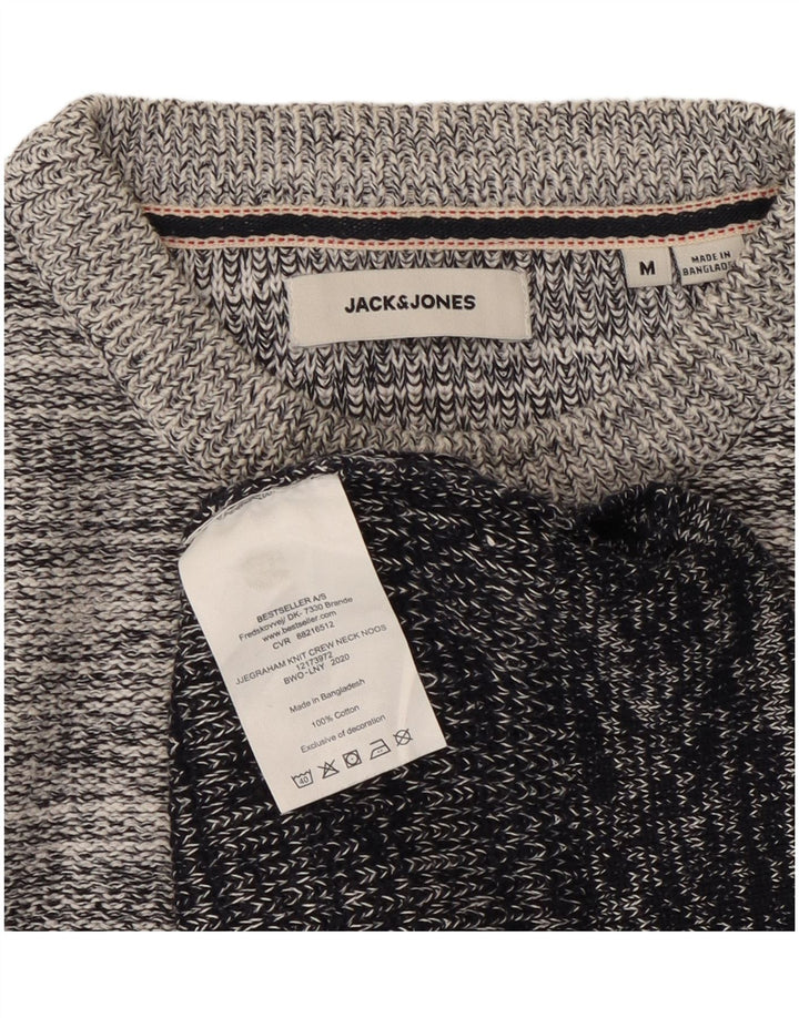 Maglione maglione girocollo da uomo Jack & Jones in cotone a righe grigio medio