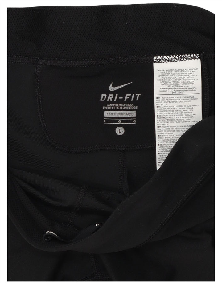 Leggings Nike Dri Fit Capri da donna UK 14 grande poliestere nero