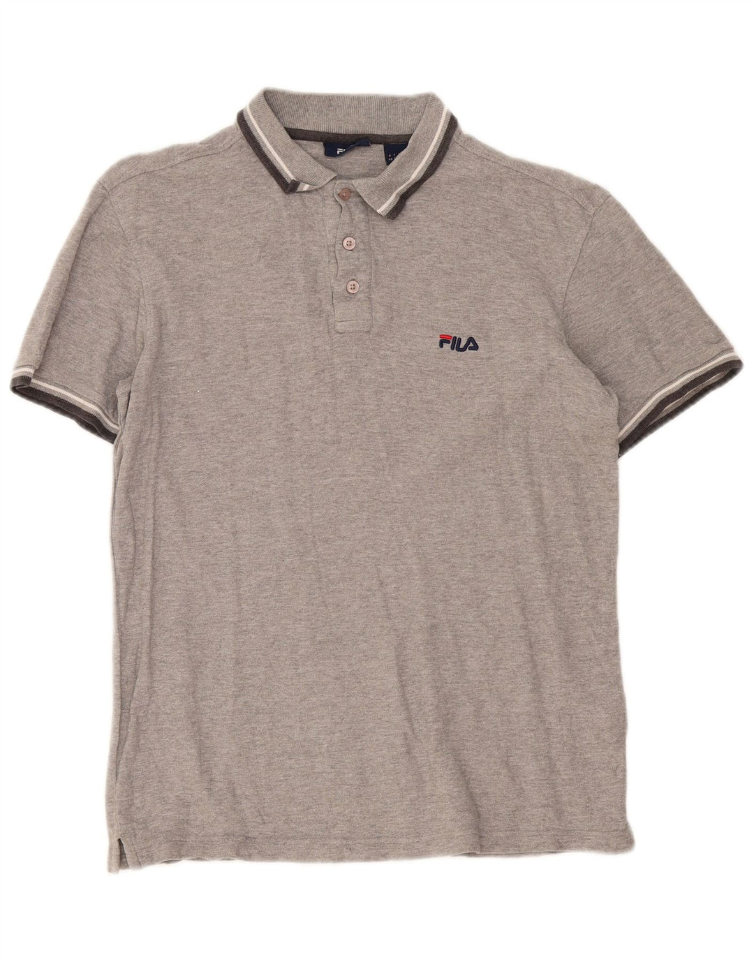 Polo da uomo Fila piccola a righe grigie