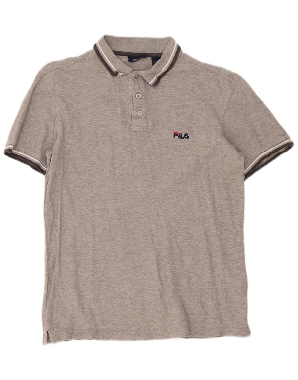 Polo da uomo Fila piccola a righe grigie