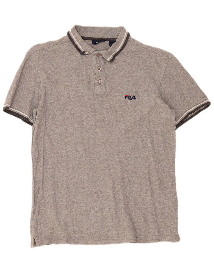 Polo da uomo Fila piccola a righe grigie