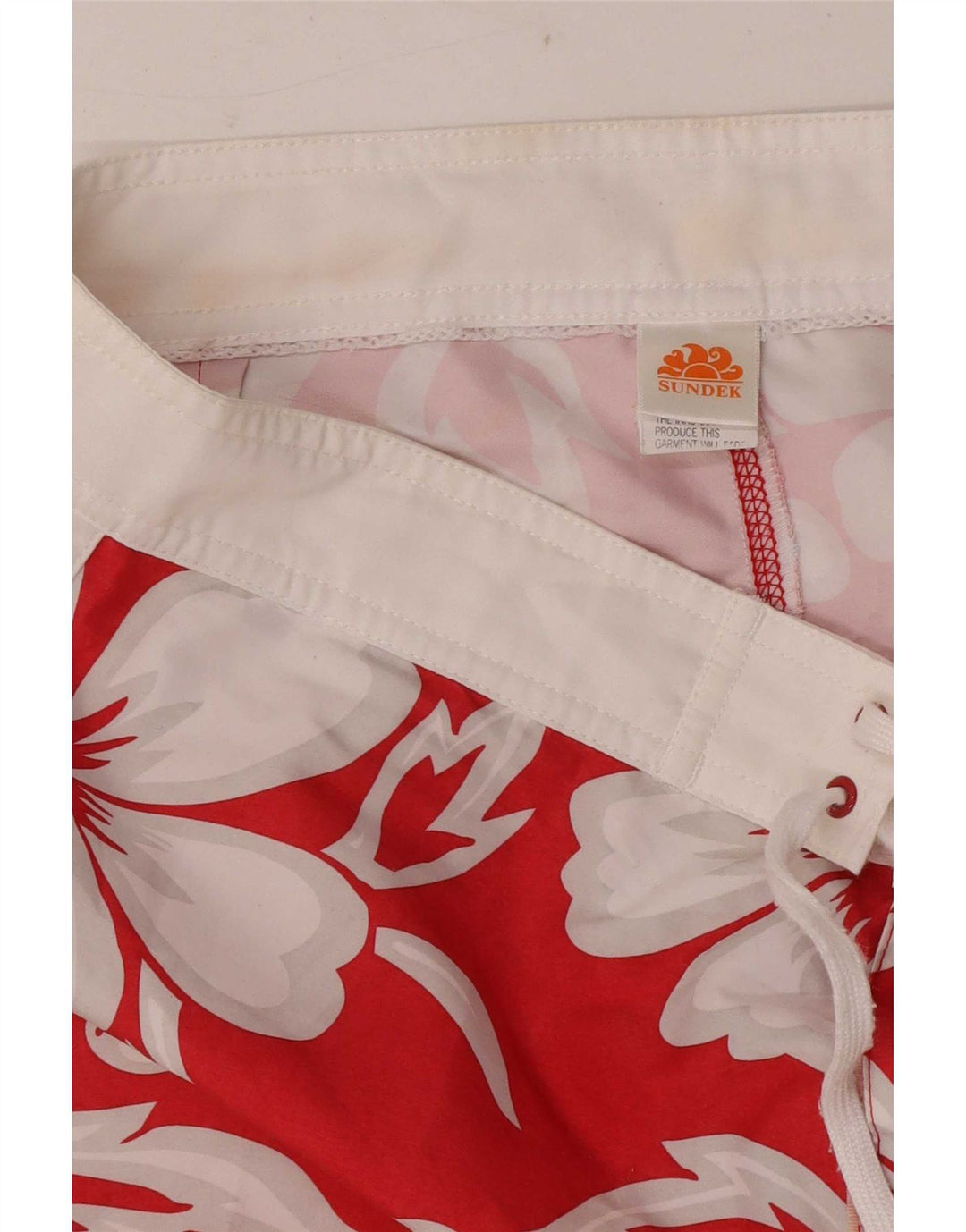 Pantaloncini da bagno da uomo Sundek Poliestere floreale rosso medio