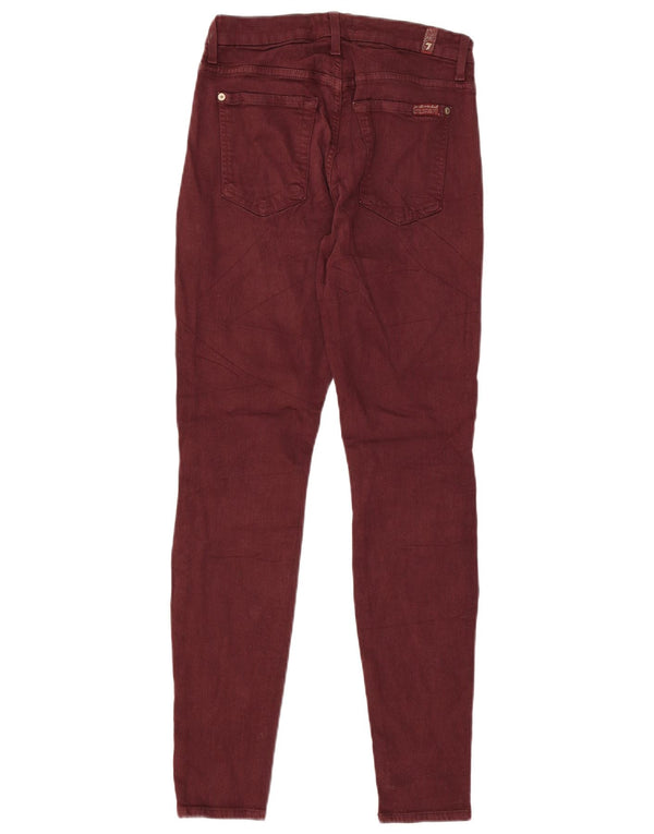 7 FOR ALL MANKIND Jeans skinny da donna W28 L28 Modale bordeaux