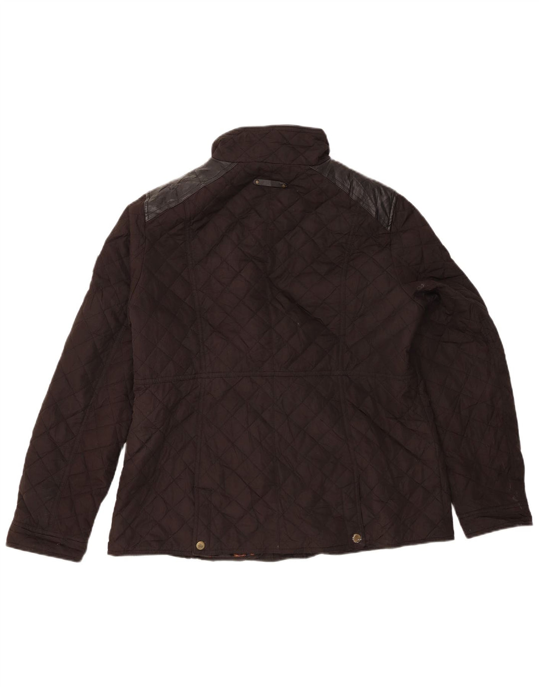Giacca trapuntata da donna Ralph Lauren UK 14 grande poliestere marrone