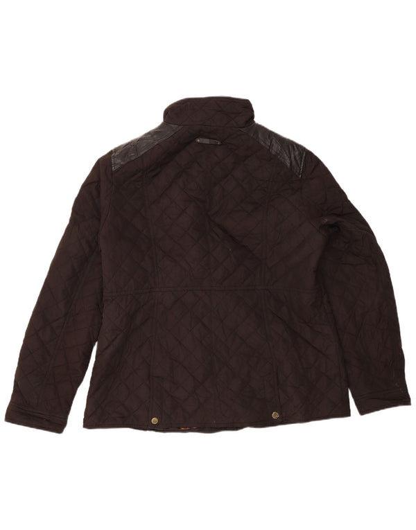 Giacca trapuntata da donna Ralph Lauren UK 14 grande poliestere marrone