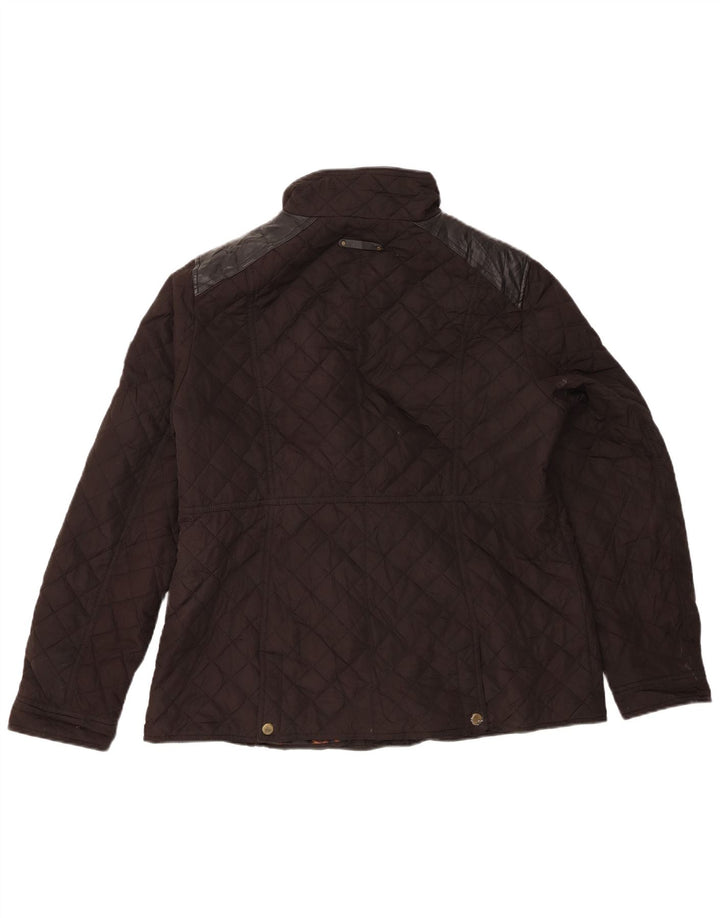Giacca trapuntata da donna Ralph Lauren UK 14 grande poliestere marrone