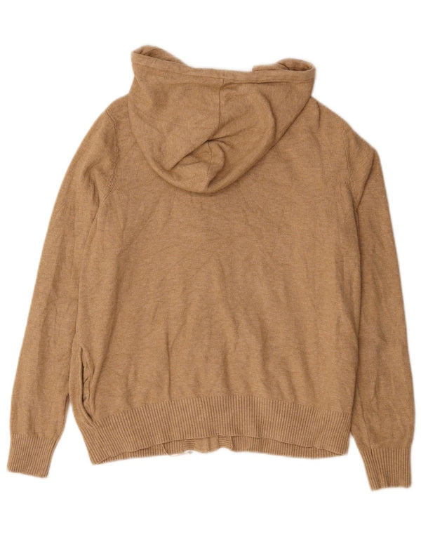 Maglione cardigan con cappuccio da donna Marks & Spencer UK 10 piccolo viscosa beige