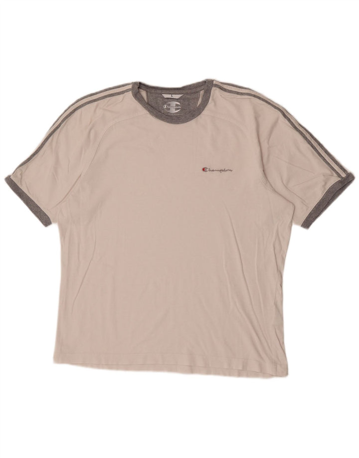 T-shirt da uomo Champion Top a righe bianche grandi