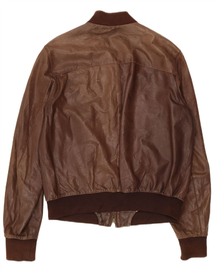 GALLOTTI Giubbotto Bomber in Pelle da Uomo IT 50 Large in Pelle Marrone