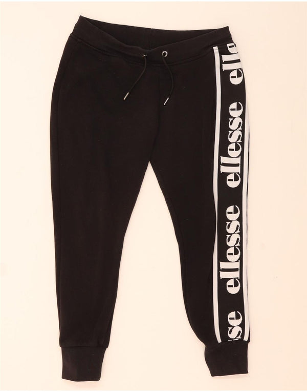 ELLESSE Pantaloni da tuta con grafica da uomo Joggers piccoli in cotone nero