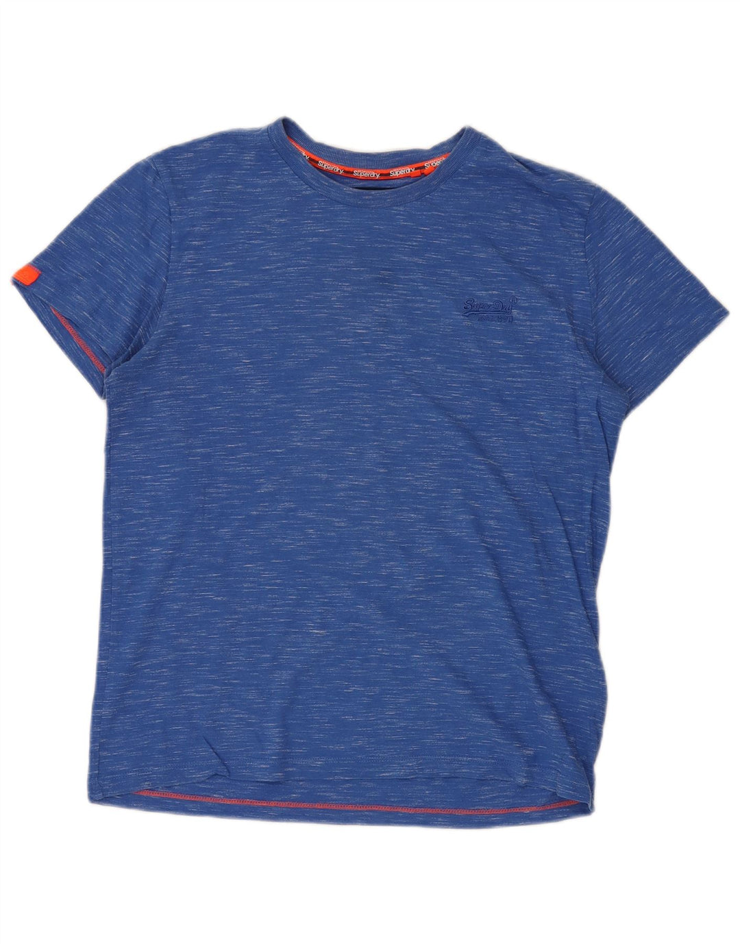 T-shirt da uomo SUPERDRY Top grande in cotone chiazzato blu