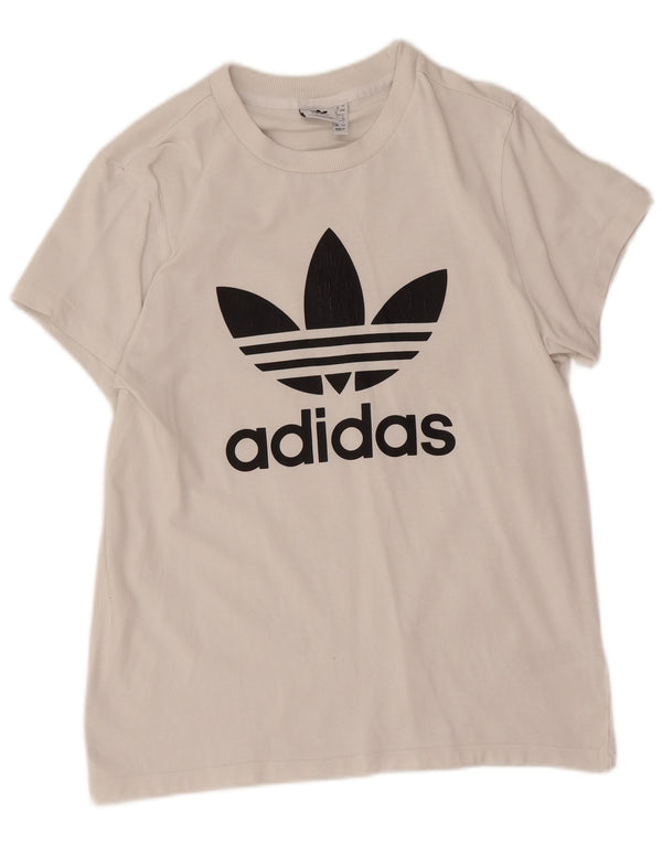 T-shirt grafica da donna Adidas Top UK 8 Small in cotone bianco