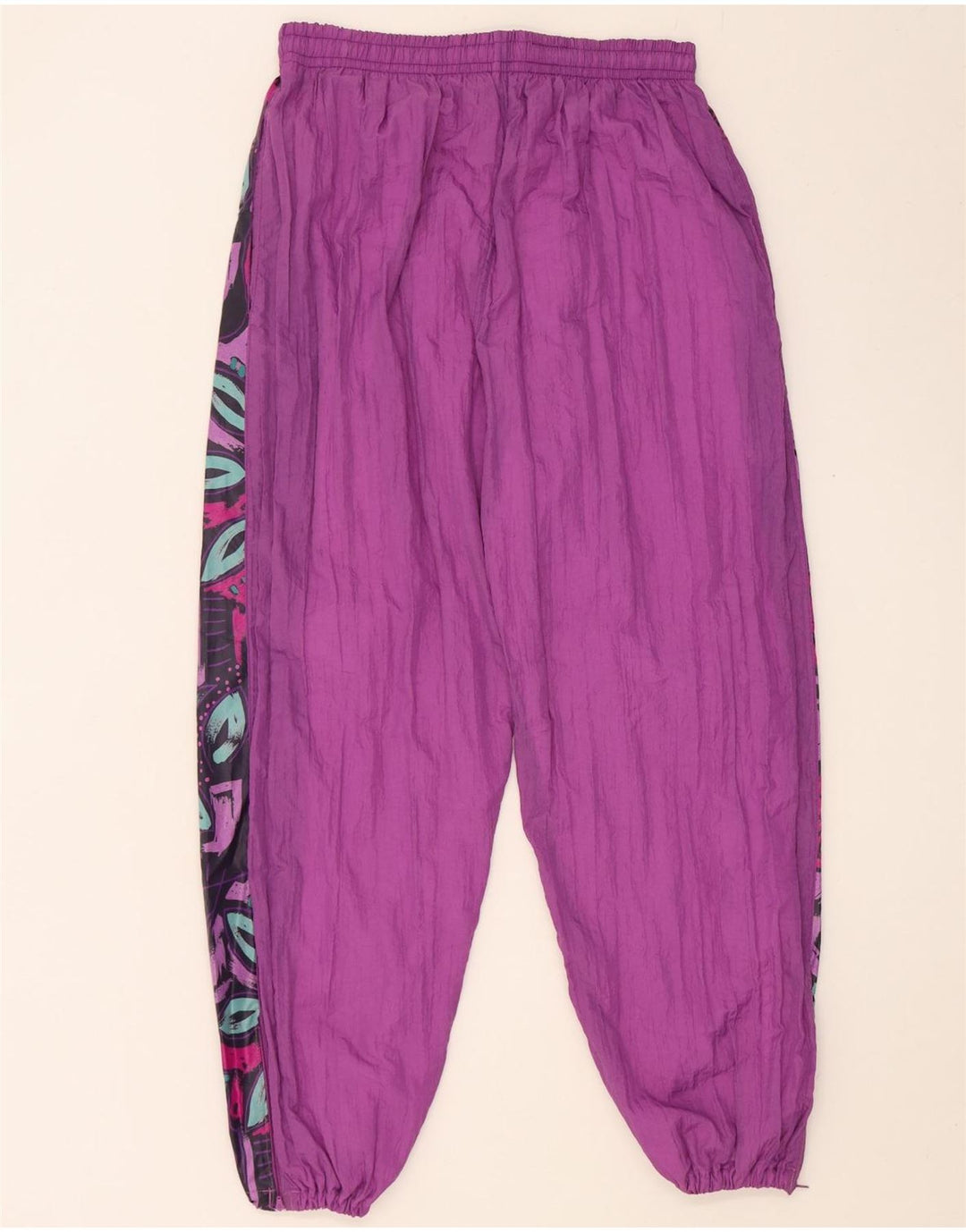 Tuta intera oversize da donna vintage UK 16 Grande nylon geometrico viola