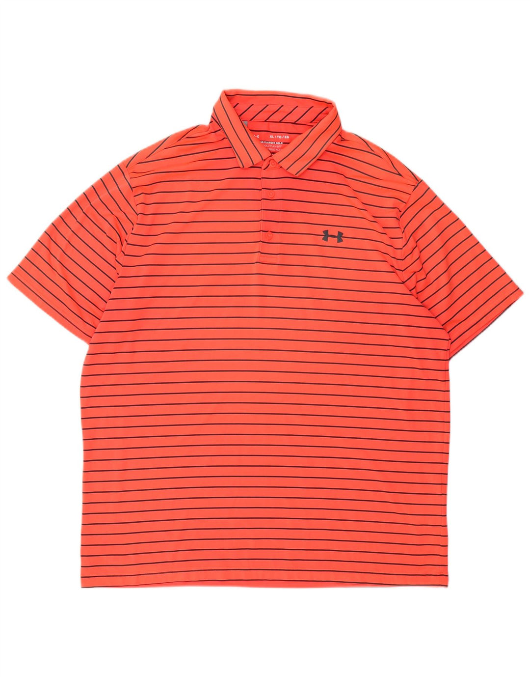 Polo da uomo Under Armour XL in poliestere a righe arancioni