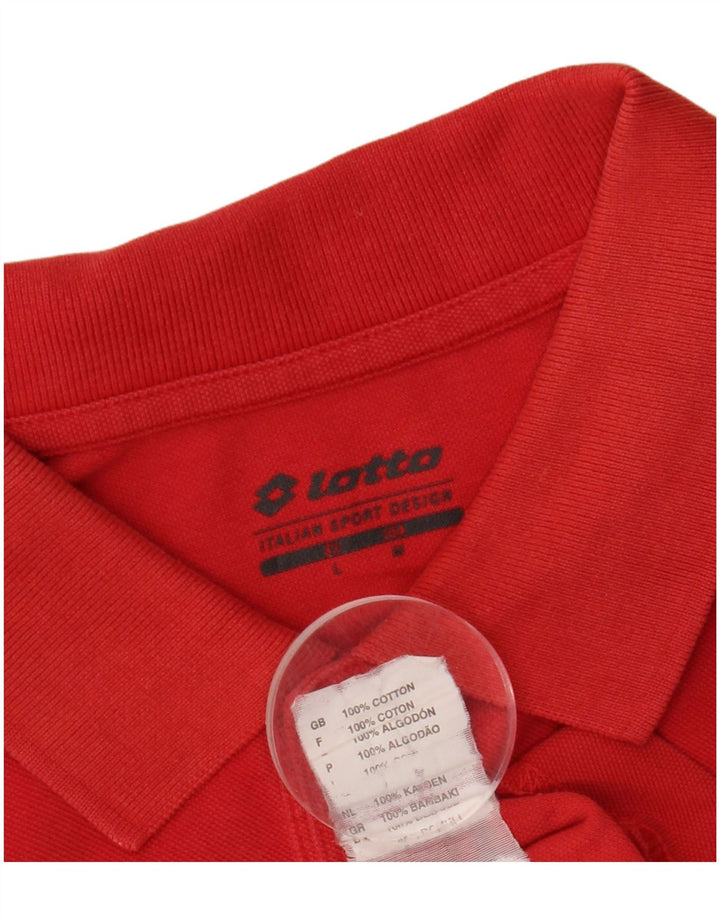 Polo da uomo LOTTO in cotone rosso medio