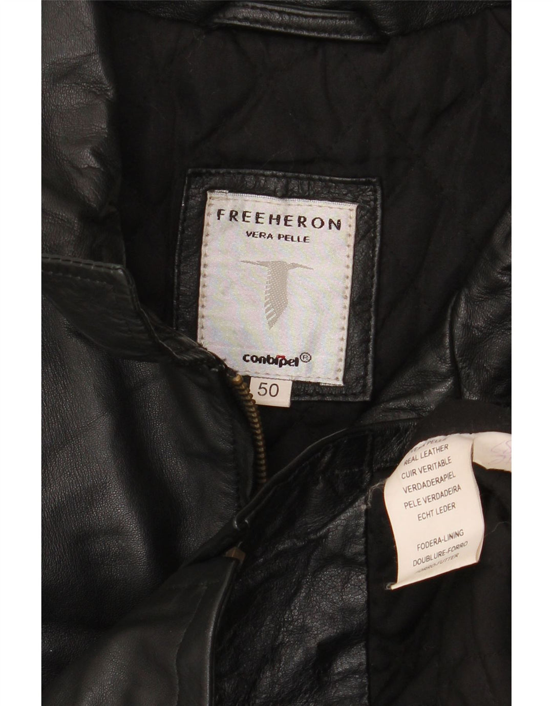CONBIPEL Giacca in Pelle da Uomo Free Heron IT 50 Large in Pelle Nera