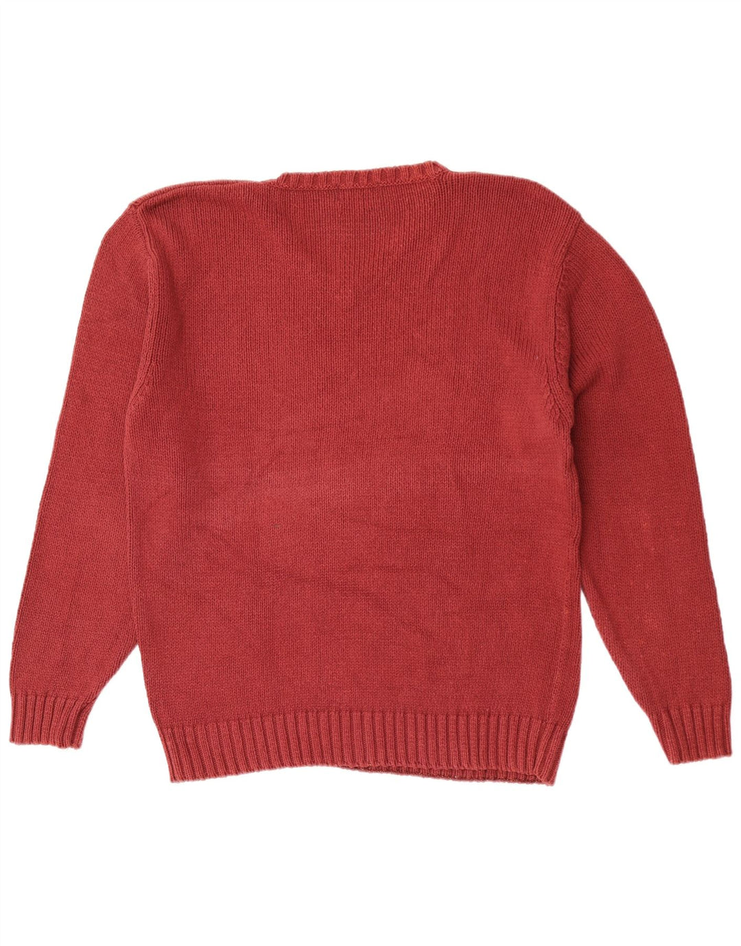 Maglione vintage da uomo con scollo a V XL in cotone marrone