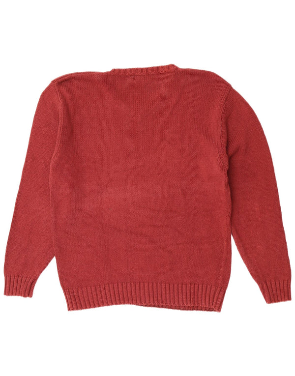 Maglione vintage da uomo con scollo a V XL in cotone marrone