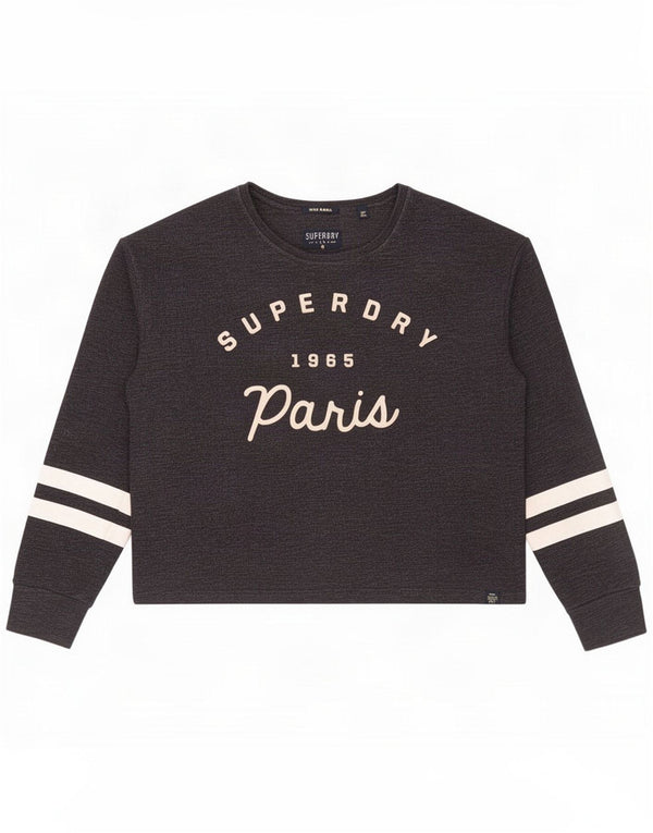 Superdry Womens Graphic Sweatshirt Jumper UK 10 Small Grey Colourblock