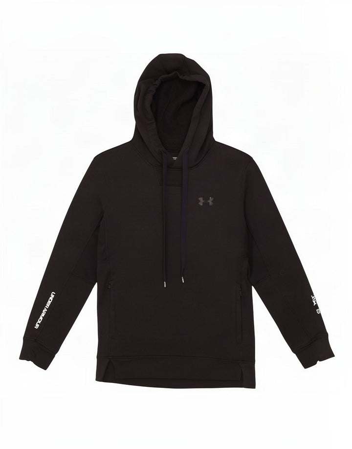Felpa con cappuccio aderente da uomo Under Armour piccola in poliestere nero