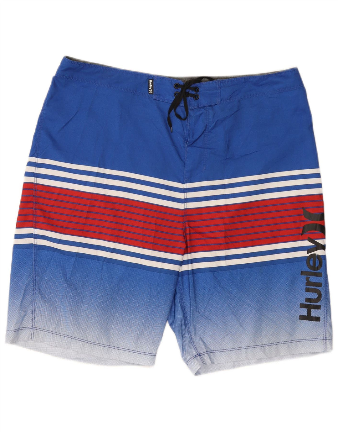 Pantaloncini da bagno grafici da uomo Hurley, poliestere a righe grandi blu