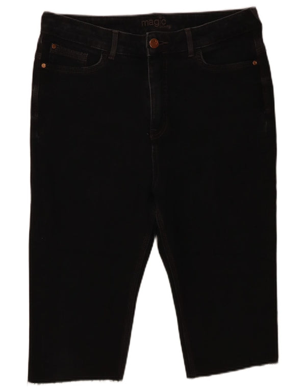 Pantaloncini di jeans skinny da donna Marks & Spencer UK 14 Large W34 cotone nero