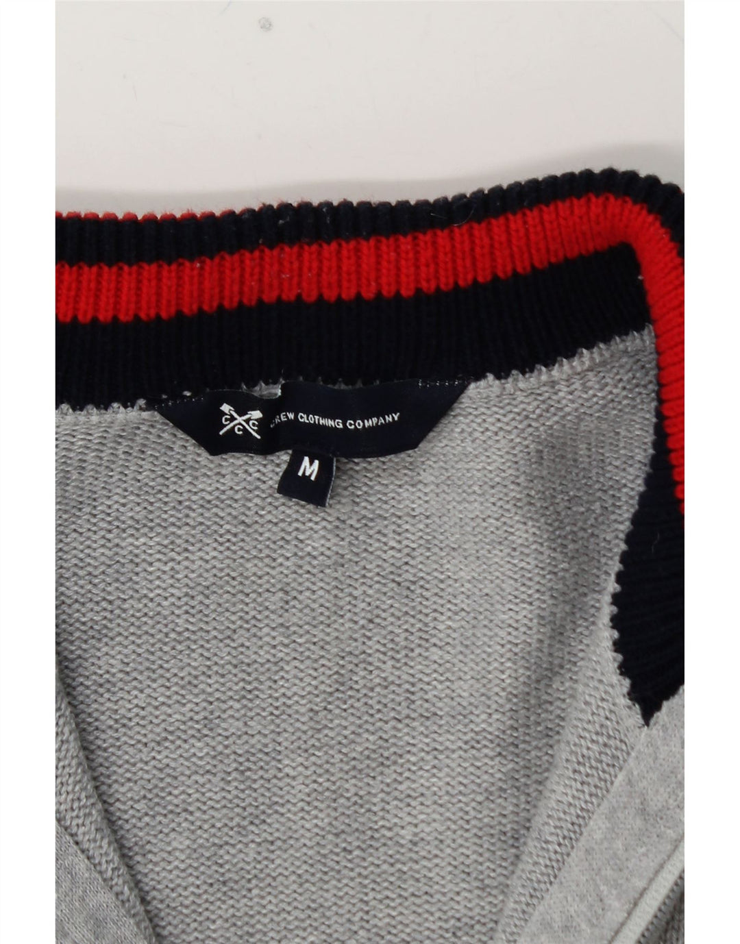 CREW CLOTHING Maglione cardigan da uomo in cotone grigio medio