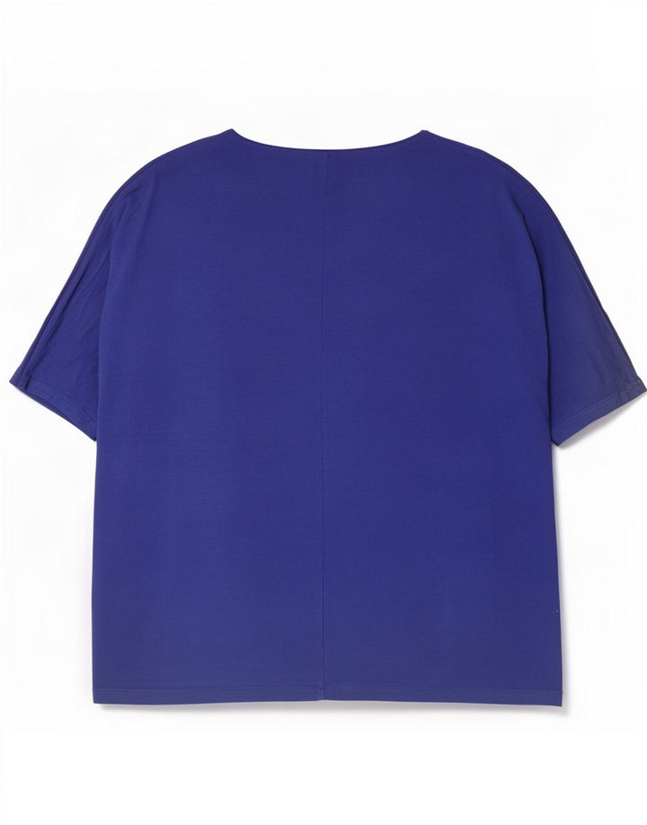 Top camicetta oversize da donna Marks & Spencer UK 16 grande viscosa blu