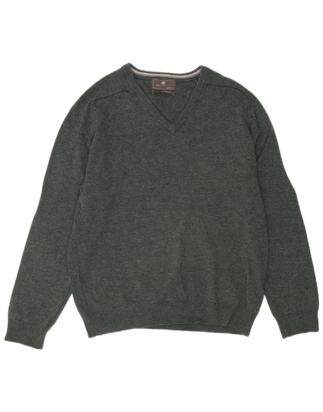 Maglione oversize con scollo a V da donna Marks & Spencer UK 16 grande verde