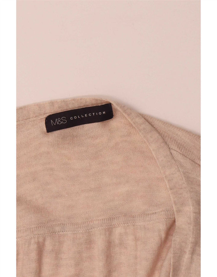 Maglione cardigan aperto da donna Marks & Spencer UK 14 Beige medio