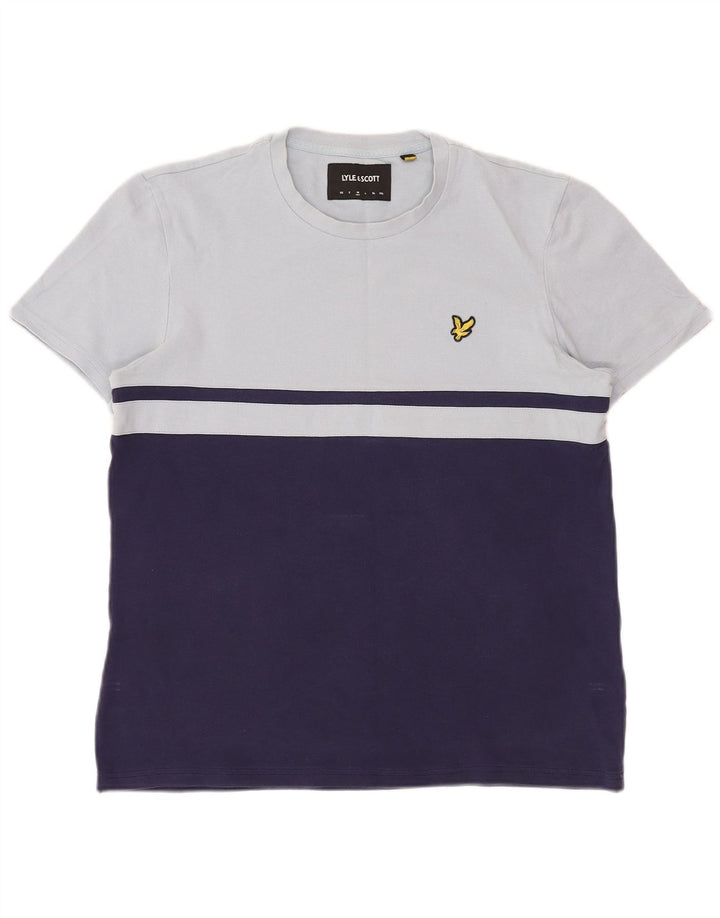 T-shirt da uomo Lyle & Scott Top in cotone color block medio blu navy