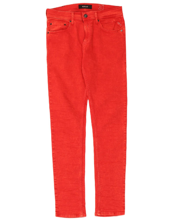 REPLAY Jeans skinny da uomo W30 L32 in cotone rosso