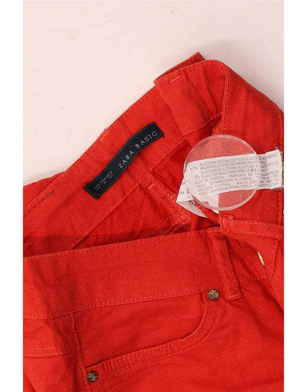 Jeans skinny da donna Zara EU 36 XS W26 L28 rosso cotone