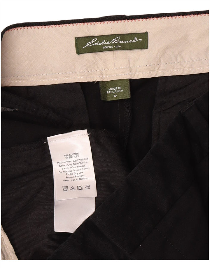 Pantaloncini chino da donna Eddie Bauer US 10 Large W32 cotone nero