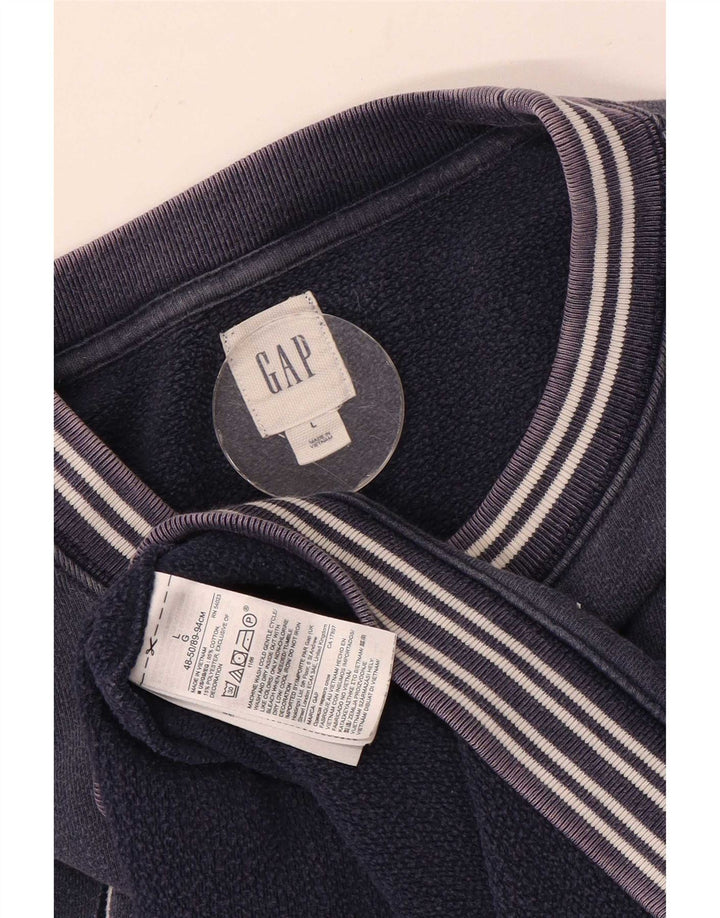 Gap Felpa grafica da uomo Maglione grande cotone a righe blu navy