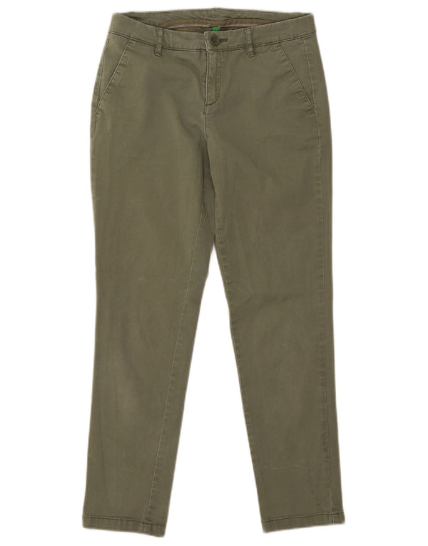 Pantaloni Chino Slim Bambina BENETTON 13-14 Anni W26 L26 Kaki