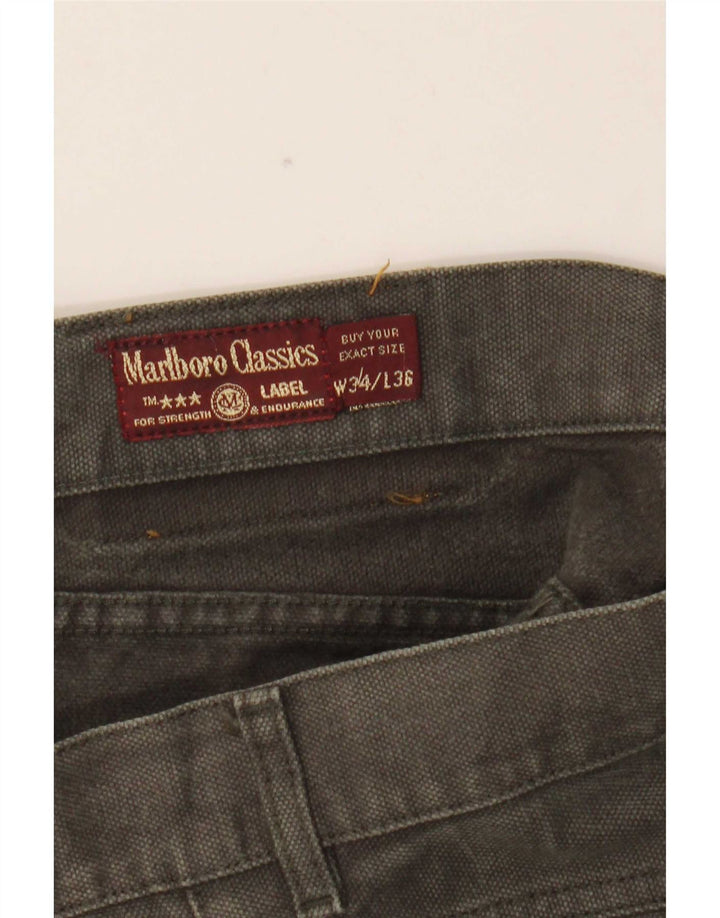 Jeans dritti da uomo Marlboro Classics W34 L32 cotone kaki