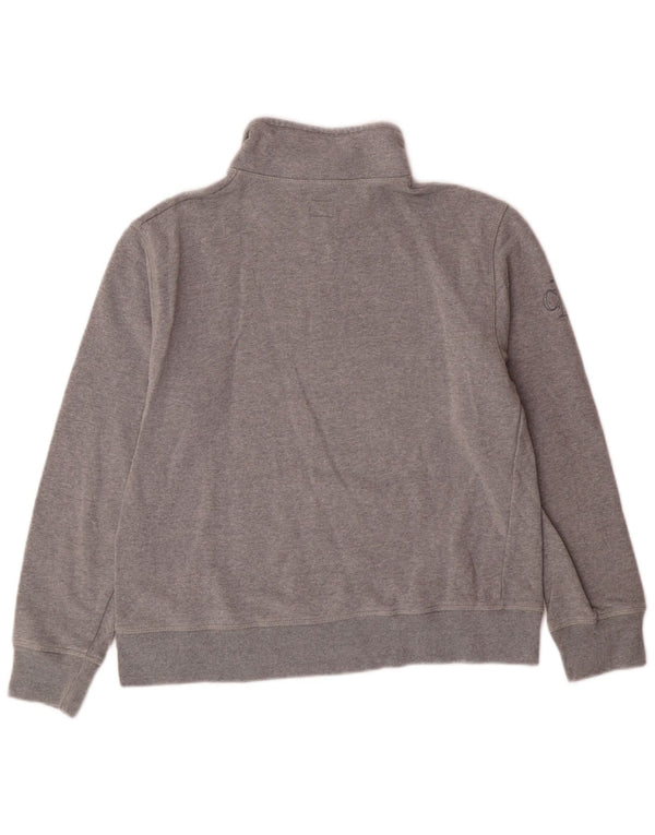 Felpa Calvin Klein Jeans da ragazzo con grafica con zip e collo, 13-14 anni, grigia