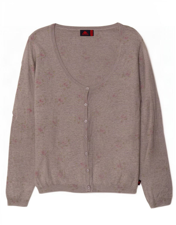 Maglione cardigan con motivo astratto da donna Kappa UK 14 Cotone grigio medio