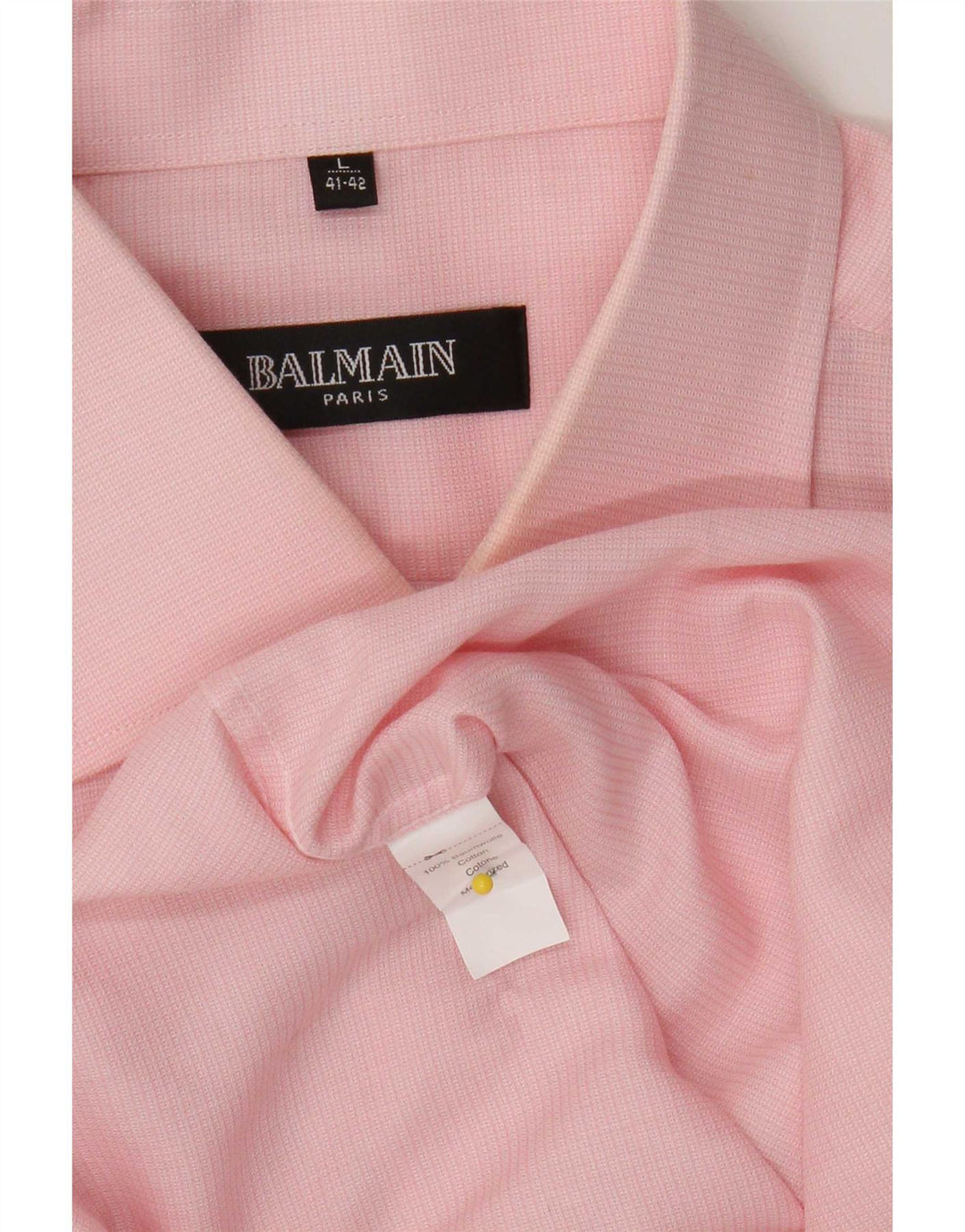 Camicia da uomo Balmain taglia 41/42 grande in cotone rosa