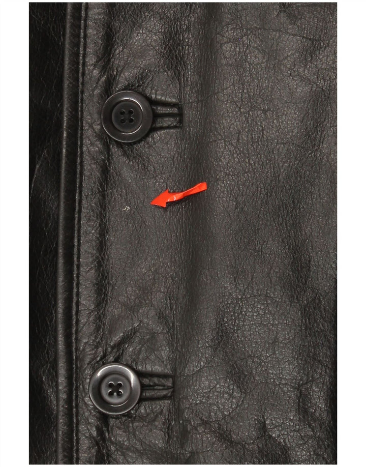Giacca in pelle da uomo censurata UK 40 Grande pelle nera