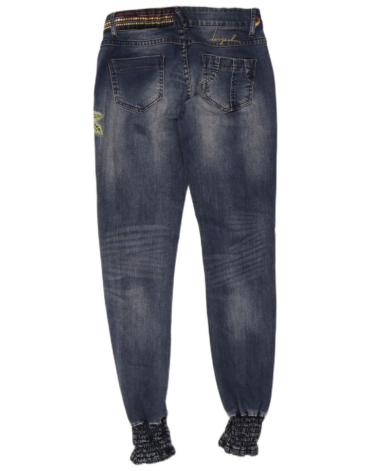 Desigual Pantaloni da jogging grafici da donna Slim Jeans W28 L32 Poliestere blu