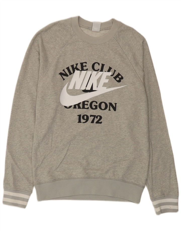 Felpa grafica da uomo Nike XS in cotone grigio