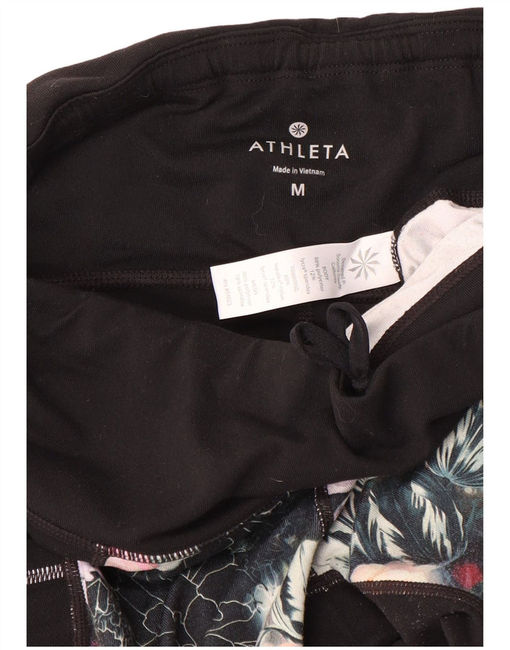 Leggings corti da donna Athleta UK 14 Poliestere floreale nero medio