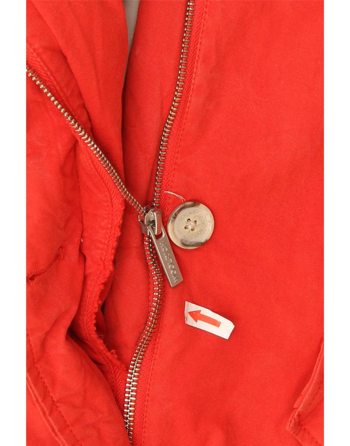 Giacca imbottita con cappuccio da donna Woolrich UK 14 cotone rosso medio
