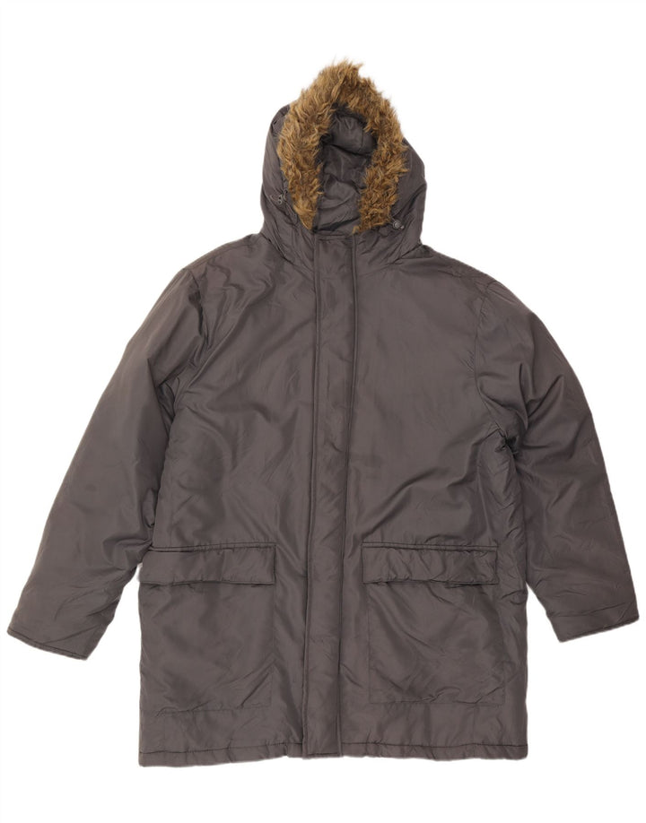 Cappotto imbottito con cappuccio da uomo French Connection UK 42 XL Poliestere grigio