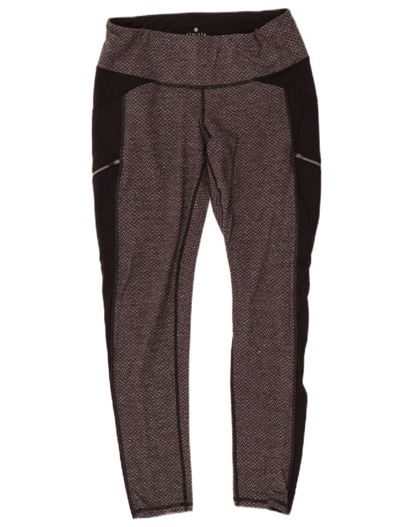 Leggings da donna Athleta UK 10 Small Black Colourblock Nylon Sports