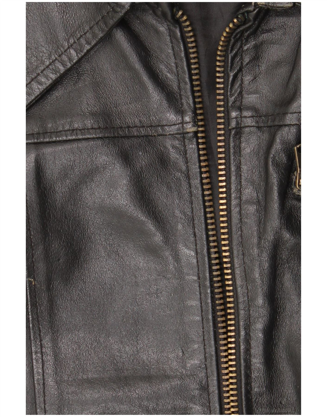 Giacca in pelle vintage da donna UK 18 XL in pelle nera